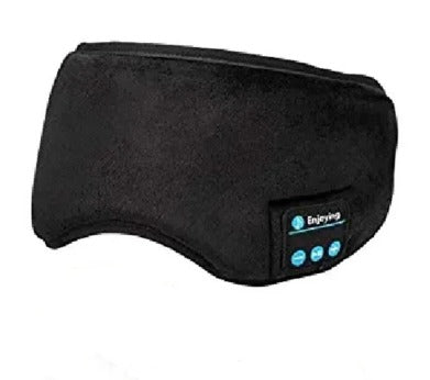 Máscara de dormir preta com auscultadores Bluetooth integrados