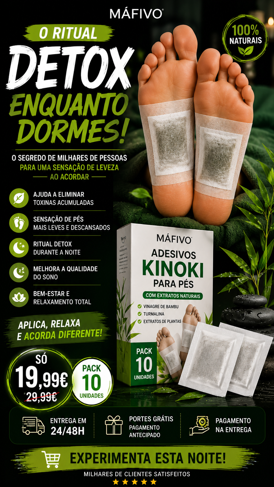 Adesivos Kinoki para Pés – Pack 10