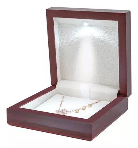 Caixa de madeira com luz LED