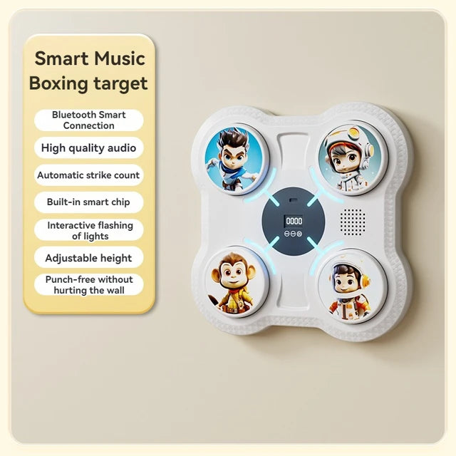 Máquina de Boxeo Inteligente Infantil Blanco + Guante Rojo