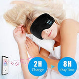 Mulher a dormir com a máscara de dormir Bluetooth
