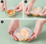 Tampas de silicone a cobrir tigelas e taças