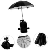 Componentes do suporte de telemóvel com guarda-chuva