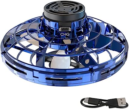Mini spinner voador LED recarregável – azul