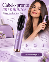 Mini Escova Alisadora Sem Fios – 2 em 1 Recarregável