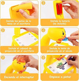 Mini mesa de desenho infantil com projetor – pato amarelo – imagem 6