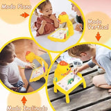 Mini mesa de desenho infantil com projetor – pato amarelo – imagem 2