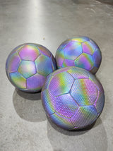 Pormenor da superfície holográfica da bola de futebol