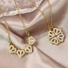Collar con colgante de trébol transformable oro
