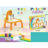 Mesa de desenho infantil com projetor – tigre laranja