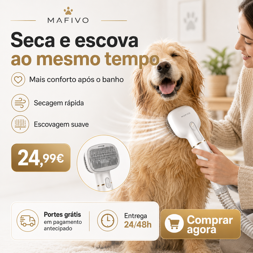 Escova secador 2 em 1 para animais MAFIVO - anúncio quadrado